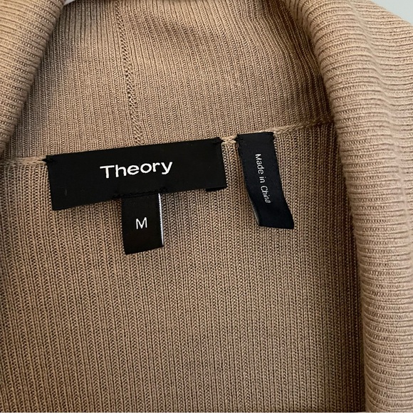 Theory Dorinsa O Honey Open Cardigan Duster Sweater - Picture 3 of 11